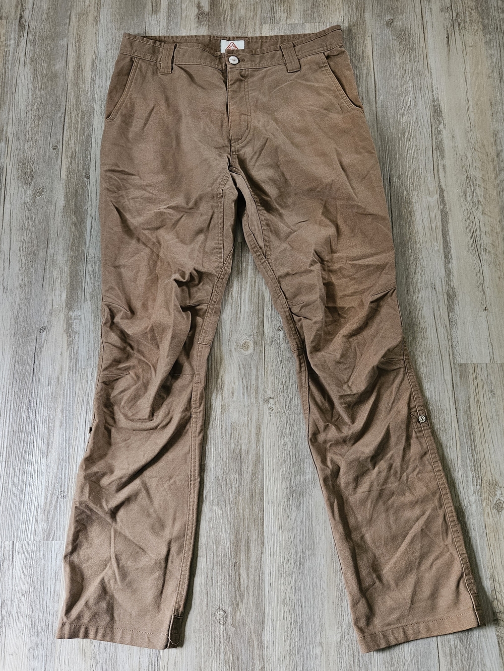 Livsn Men's Brown Flex Canvas Convertable Outdoor Hiking Trail Pants 31x32